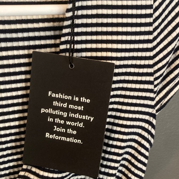 Reformation NWT Tulip dress black and white striped sexy size XS - Picture 7 of 9